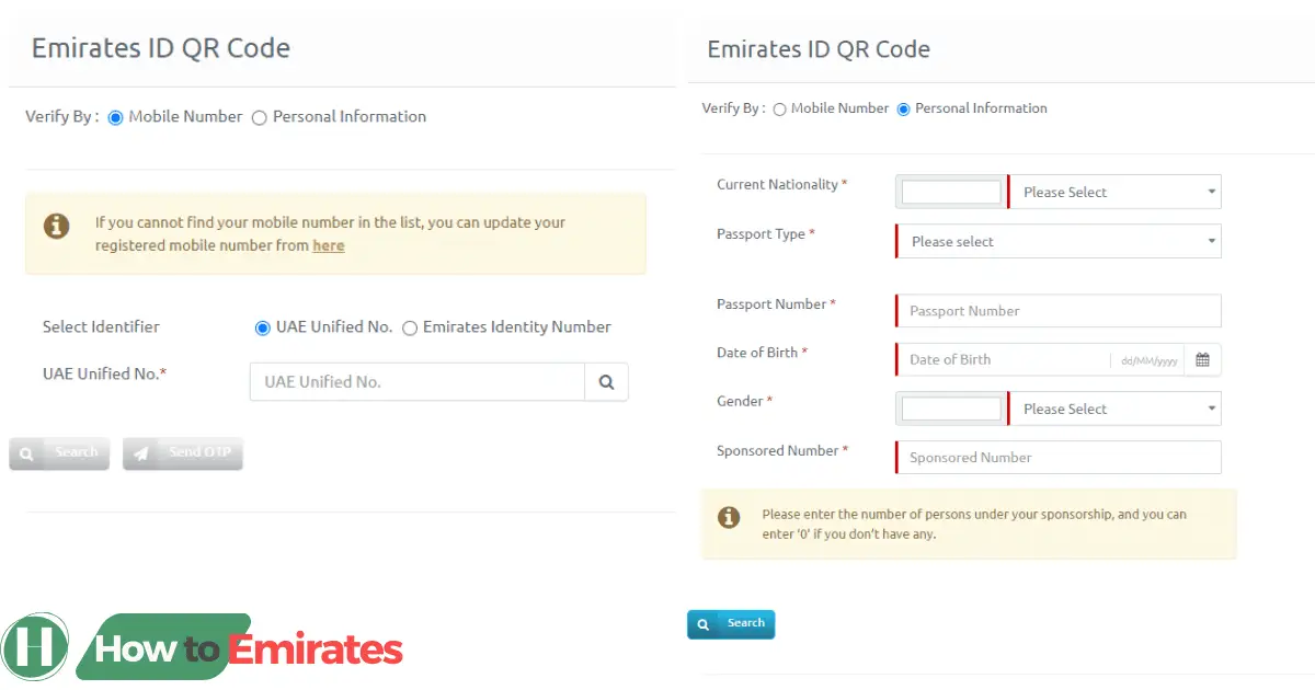QR Code to Download Emirates ID through Passport