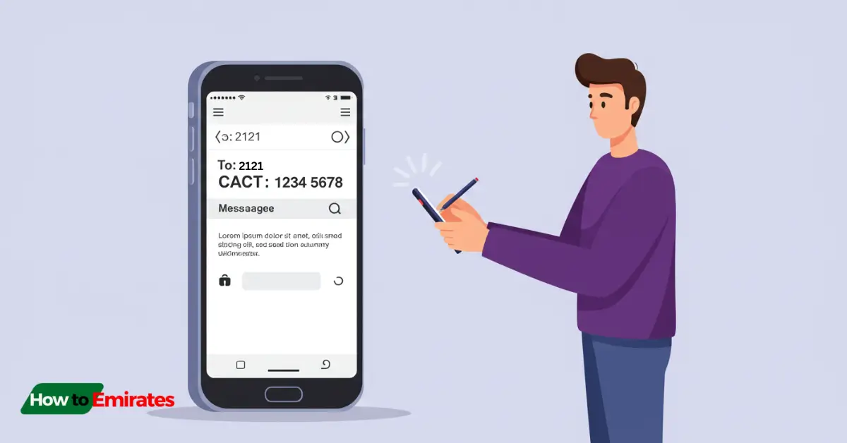 Man Writing SMS to at 2121 to Activate Credit Card